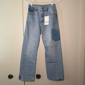 Zara Stitched Wide Leg Jeans